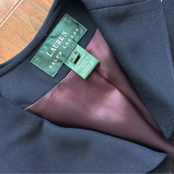 Vintage Lauren Ralph Lauren Navy Blue Blazer 100% Worsted Wool Women’s Size 12 - Picture 8 of 8